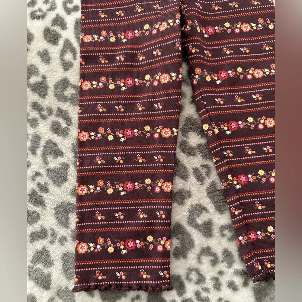 2006 NWOT Gymboree Floral Print Leggings in Brown Size 18-24 months Girls